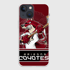 Чехол для iPhone 13 mini с принтом Arizona Coyotes в Рязани,  |  | arizona coyotes | nhl | stanley cup | аризона койотис | аризона койоты | кубок стенли | кубок стэнли | нхл | хоккей | хоккейный клуб