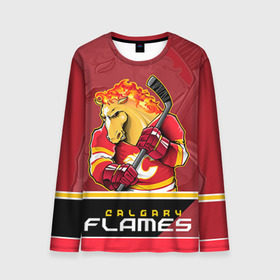 Мужской лонгслив 3D с принтом Calgary Flames в Рязани, 100% полиэстер | длинные рукава, круглый вырез горловины, полуприлегающий силуэт | Тематика изображения на принте: calgary flames | nhl | stanley cup | калгари флэймз | кубок стенли | кубок стэнли | нхл | флэймс | хоккей | хоккейный клуб