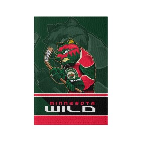 Обложка для паспорта матовая кожа с принтом Minnesota Wild в Рязани, натуральная матовая кожа | размер 19,3 х 13,7 см; прозрачные пластиковые крепления | minnesota wild | nhl | stanley cup | кубок стенли | кубок стэнли | минесота | миннесота уайлд | нхл | хоккей | хоккейный клуб