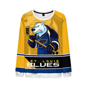 Мужской свитшот 3D с принтом St. Louis Blues в Рязани, 100% полиэстер с мягким внутренним слоем | круглый вырез горловины, мягкая резинка на манжетах и поясе, свободная посадка по фигуре | nhl | st. louis blues | stanley cup | йори | кубок стенли | кубок стэнли | лехтеря | луис блюз | нхл | сент луис | сент луис блюз | тарасенко | хоккей | хоккейный клуб