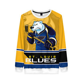 Женский свитшот 3D с принтом St. Louis Blues в Рязани, 100% полиэстер с мягким внутренним слоем | круглый вырез горловины, мягкая резинка на манжетах и поясе, свободная посадка по фигуре | nhl | st. louis blues | stanley cup | йори | кубок стенли | кубок стэнли | лехтеря | луис блюз | нхл | сент луис | сент луис блюз | тарасенко | хоккей | хоккейный клуб