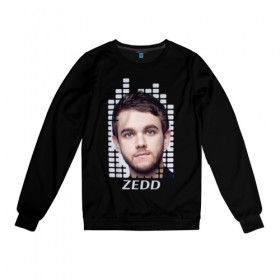 Женский свитшот хлопок с принтом EQ - Zedd в Рязани, 100% хлопок | прямой крой, круглый вырез, на манжетах и по низу широкая трикотажная резинка  | beatport | club | dj | edm | electro | eq | house | music | production | radio | techno | top | trance | zedd | дискотека | звезда | клуб | музыка | музыкант | продюссер | радио | фестиваль | эквалайзер