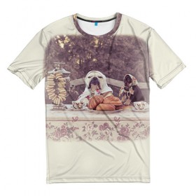Мужская футболка 3D с принтом Bulldog 26 в Рязани, 100% полиэфир | прямой крой, круглый вырез горловины, длина до линии бедер | bulldog blogger | tecuaniventura | блоггер | бульдог | бульдог блоггер | животные | карамелька | собаки