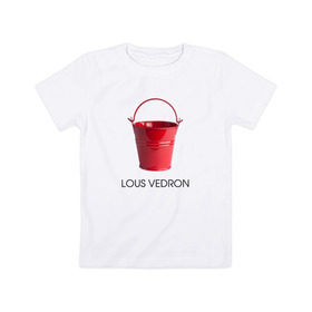 Детская футболка хлопок с принтом LOUS VEDRON в Рязани, 100% хлопок | круглый вырез горловины, полуприлегающий силуэт, длина до линии бедер | louis vuetton | lous vedron | антибренд | бренд | луи витон | пародии