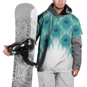Накидка на куртку 3D с принтом Перья павлина в Рязани, 100% полиэстер |  | павлин | перья | птицы | фауна