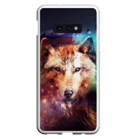 Чехол для Samsung S10E с принтом Space WOLF в Рязани, Силикон | Область печати: задняя сторона чехла, без боковых панелей | голова | звезды