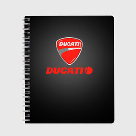 Тетрадь с принтом Ducati 3 в Рязани, 100% бумага | 48 листов, плотность листов — 60 г/м2, плотность картонной обложки — 250 г/м2. Листы скреплены сбоку удобной пружинной спиралью. Уголки страниц и обложки скругленные. Цвет линий — светло-серый
 | Тематика изображения на принте: ducati | moto | дукати | мото | мотоцикл | мотоциклы