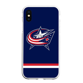 Чехол для iPhone XS Max матовый с принтом Columbus Blue Jackets в Рязани, Силикон | Область печати: задняя сторона чехла, без боковых панелей | columbus blue jackets | hockey | nhl | нхл | хоккей