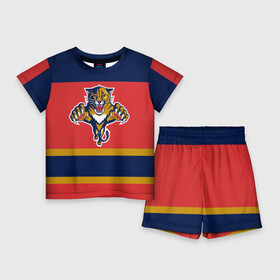 Детский костюм с шортами 3D с принтом Florida Panthers в Рязани,  |  | florida panthers | hockey | nhl | нхл | хоккей