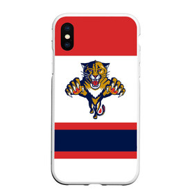 Чехол для iPhone XS Max матовый с принтом Florida Panthers white в Рязани, Силикон | Область печати: задняя сторона чехла, без боковых панелей | Тематика изображения на принте: florida panthers | hockey | nhl | нхл | хоккей