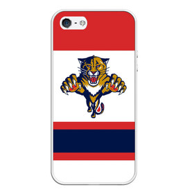 Чехол для iPhone 5/5S матовый с принтом Florida Panthers white в Рязани, Силикон | Область печати: задняя сторона чехла, без боковых панелей | Тематика изображения на принте: florida panthers | hockey | nhl | нхл | хоккей