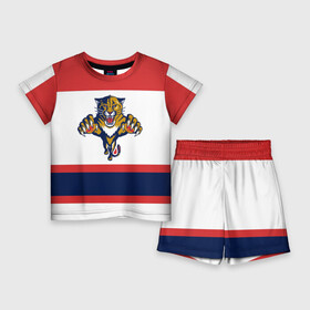 Детский костюм с шортами 3D с принтом Florida Panthers white в Рязани,  |  | florida panthers | hockey | nhl | нхл | хоккей