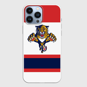 Чехол для iPhone 13 Pro Max с принтом Florida Panthers white в Рязани,  |  | Тематика изображения на принте: florida panthers | hockey | nhl | нхл | хоккей