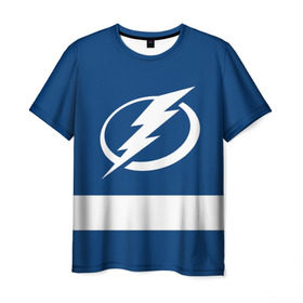 Мужская футболка 3D с принтом Tampa Bay Lightning в Рязани, 100% полиэфир | прямой крой, круглый вырез горловины, длина до линии бедер | hockey | nhl | tampa bay lightning | нхл | хоккей