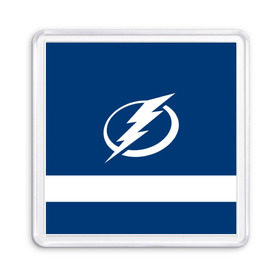 Магнит 55*55 с принтом Tampa Bay Lightning в Рязани, Пластик | Размер: 65*65 мм; Размер печати: 55*55 мм | hockey | nhl | tampa bay lightning | нхл | хоккей