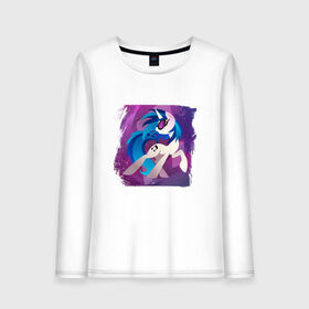 Женский лонгслив хлопок с принтом My littlle pony Vinyl Scratch в Рязани, 100% хлопок |  | Тематика изображения на принте: 