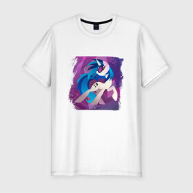 Мужская футболка премиум с принтом My littlle pony Vinyl Scratch в Рязани, 92% хлопок, 8% лайкра | приталенный силуэт, круглый вырез ворота, длина до линии бедра, короткий рукав | 