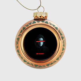 Стеклянный ёлочный шар с принтом Mr Robot в Рязани, Стекло | Диаметр: 80 мм | fsociety | mr robot | анонимус | мистер робот