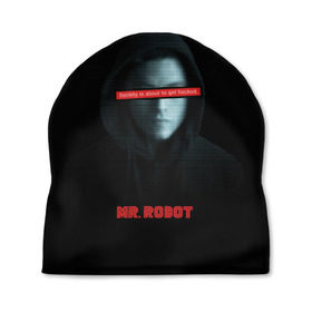 Шапка 3D с принтом Mr Robot в Рязани, 100% полиэстер | универсальный размер, печать по всей поверхности изделия | Тематика изображения на принте: fsociety | mr robot | анонимус | мистер робот