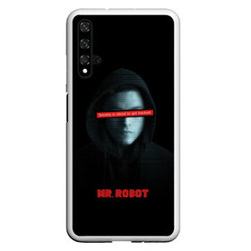 Чехол для Honor 20 с принтом Mr Robot в Рязани, Силикон | Область печати: задняя сторона чехла, без боковых панелей | fsociety | mr robot | анонимус | мистер робот