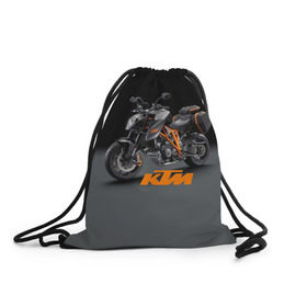 Рюкзак-мешок 3D с принтом KTM 4 в Рязани, 100% полиэстер | плотность ткани — 200 г/м2, размер — 35 х 45 см; лямки — толстые шнурки, застежка на шнуровке, без карманов и подкладки | Тематика изображения на принте: ktm | moto | катээм | ктм | мото | мотоцикл | мотоциклы