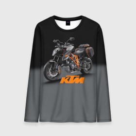 Мужской лонгслив 3D с принтом KTM 4 в Рязани, 100% полиэстер | длинные рукава, круглый вырез горловины, полуприлегающий силуэт | Тематика изображения на принте: ktm | moto | катээм | ктм | мото | мотоцикл | мотоциклы