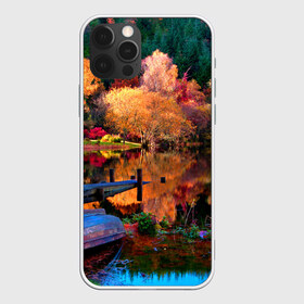 Чехол для iPhone 12 Pro Max с принтом Осень в Рязани, Силикон |  | autumn | boat | bright | colors | forest | paint | river | trees | деревья | краски | лес | лодка | осень | река | цвета | яркие