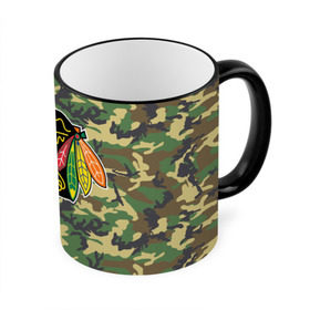 Кружка 3D с принтом Blackhawks Camouflage в Рязани, керамика | ёмкость 330 мл | camouflage | chicago blackhawks | hockey | nhl | нхл | хоккей