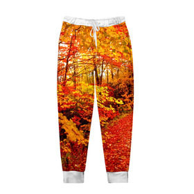 Мужские брюки 3D с принтом Осень в Рязани, 100% полиэстер | манжеты по низу, эластичный пояс регулируется шнурком, по бокам два кармана без застежек, внутренняя часть кармана из мелкой сетки | autumn | bright | colors | forest | paint | trees | деревья | краски | лес | осень | цвета | яркие