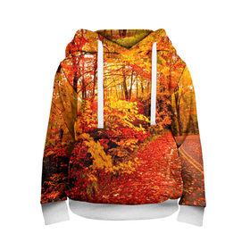 Детская толстовка 3D с принтом Осень в Рязани, 100% полиэстер | двухслойный капюшон со шнурком для регулировки, мягкие манжеты на рукавах и по низу толстовки, спереди карман-кенгуру с мягким внутренним слоем | autumn | bright | colors | forest | paint | trees | деревья | краски | лес | осень | цвета | яркие