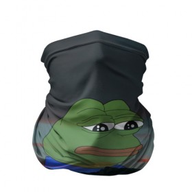 Бандана-труба 3D с принтом Sad frog в Рязани, 100% полиэстер, ткань с особыми свойствами — Activecool | плотность 150‒180 г/м2; хорошо тянется, но сохраняет форму | pepe | пепе