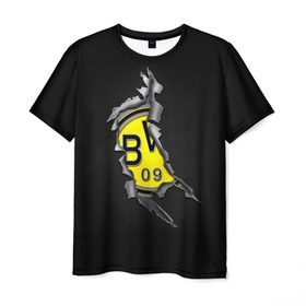 Мужская футболка 3D с принтом BVB в Рязани, 100% полиэфир | прямой крой, круглый вырез горловины, длина до линии бедер | боруссия | дортмунд