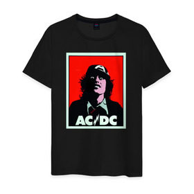 Мужская футболка хлопок с принтом AC/DC: T-SHIRT в Рязани, 100% хлопок | прямой крой, круглый вырез горловины, длина до линии бедер, слегка спущенное плечо. | Тематика изображения на принте: acdc