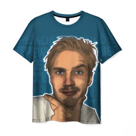 Мужская футболка 3D с принтом Pew die pie в Рязани, 100% полиэфир | прямой крой, круглый вырез горловины, длина до линии бедер | pewdiepie