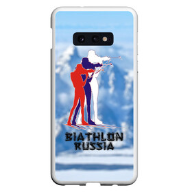 Чехол для Samsung S10E с принтом Biathlon russia в Рязани, Силикон | Область печати: задняя сторона чехла, без боковых панелей | Тематика изображения на принте: биатлон