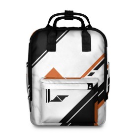 Женский рюкзак 3D с принтом cs:go - Asiimov P250 Style в Рязани, 100% полиэстер | лямки с регулируемой длиной, сверху ручки, чтобы рюкзак нести как сумку. Основное отделение закрывается на молнию, как и внешний карман. Внутри два дополнительных кармана, один из которых закрывается на молнию. По бокам два дополнительных кармашка, куда поместится маленькая бутылочка
 | Тематика изображения на принте: asiimov | cs | csgo | p250 | азимов | го | кс