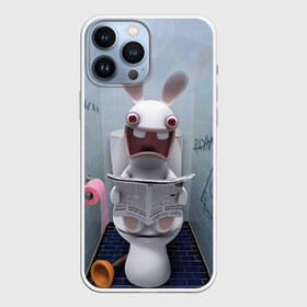 Чехол для iPhone 13 Pro Max с принтом Кролик с газетой в Рязани,  |  | rabbids | вантуз | горшок | зайцы засранцы | заяц | туалет
