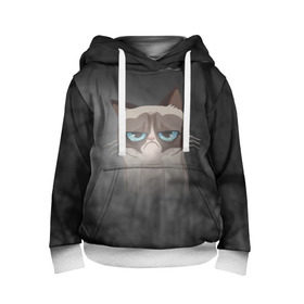 Детская толстовка 3D с принтом Grumpy Cat в Рязани, 100% полиэстер | двухслойный капюшон со шнурком для регулировки, мягкие манжеты на рукавах и по низу толстовки, спереди карман-кенгуру с мягким внутренним слоем | кот | мем | угрюмый