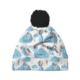 Шапка 3D c помпоном My Little Pony: в Рязани, 100% полиэстер | универсальный размер, печать по всей поверхности изделия | dash | rainbow | пони | радуга