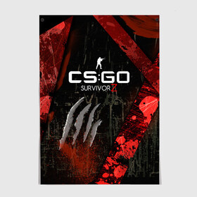 Постер с принтом cs:go - Survivor Z Style (Выживший) в Рязани, 100% бумага
 | бумага, плотность 150 мг. Матовая, но за счет высокого коэффициента гладкости имеет небольшой блеск и дает на свету блики, но в отличии от глянцевой бумаги не покрыта лаком | cs | csgo | famas | survivor | z | выживший | го | кс