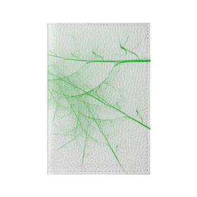 Обложка для паспорта матовая кожа с принтом Паутина зеленая в Рязани, натуральная матовая кожа | размер 19,3 х 13,7 см; прозрачные пластиковые крепления | абстракция | зеленый | линии | объем | стиль | узор | черный