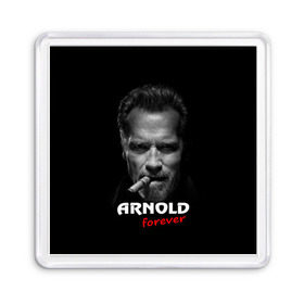 Магнит 55*55 с принтом Arnold forever в Рязани, Пластик | Размер: 65*65 мм; Размер печати: 55*55 мм | Тематика изображения на принте: актёр | арнольд шварценеггер | боевик | звезда | киногерой | супергерой | терминатор