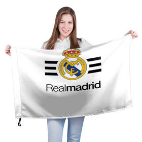 Флаг 3D с принтом Real madrid в Рязани, 100% полиэстер | плотность ткани — 95 г/м2, размер — 67 х 109 см. Принт наносится с одной стороны | football | real | real madrid | примера | реал | реал мадрид | футбол | чемпионат испании