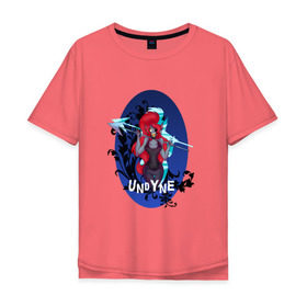 Мужская футболка хлопок Oversize с принтом Undyne в Рязани, 100% хлопок | свободный крой, круглый ворот, “спинка” длиннее передней части | undertale | undyne