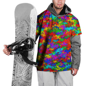 Накидка на куртку 3D с принтом Радужный камуфляж в Рязани, 100% полиэстер |  | dye | tie | tie dye | краска | милитари | радуга | тай дай | текстура | цвет