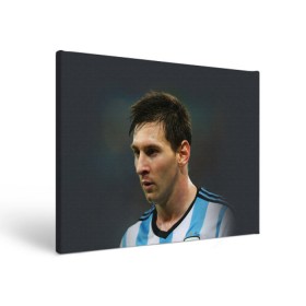 Холст прямоугольный с принтом Leo Messi в Рязани, 100% ПВХ |  | fc barcelona | football | lionel messi | messi | аргентина | барса | лео месси | фк барселона | футбол