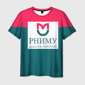 Мужская футболка 3D с принтом РНИМУ в Рязани, 100% полиэфир | прямой крой, круглый вырез горловины, длина до линии бедер | врач | врачи | доктор | профессии | профессия | работа | хирург