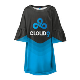 Детское платье 3D с принтом Cloud 9 Uniform в Рязани, 100% полиэстер | прямой силуэт, чуть расширенный к низу. Круглая горловина, на рукавах — воланы | counter strike | cs go | swat | terrorist | контр страйк | кс го | спецназ