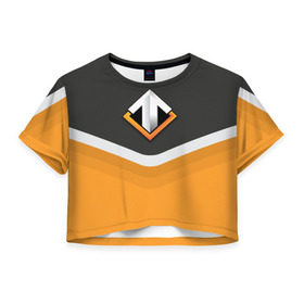 Женская футболка 3D укороченная с принтом Escape Gaming Uniform в Рязани, 100% полиэстер | круглая горловина, длина футболки до линии талии, рукава с отворотами | dota | esc | escape gaming | ggwp | glhf | team | дота | игра | униформа | эскейп