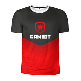 Мужская футболка 3D спортивная с принтом Gambit Gaming Uniform в Рязани, 100% полиэстер с улучшенными характеристиками | приталенный силуэт, круглая горловина, широкие плечи, сужается к линии бедра | counter strike | cs go | gambit | swat | terrorist | гамбит | контр страйк | кс го | спецназ